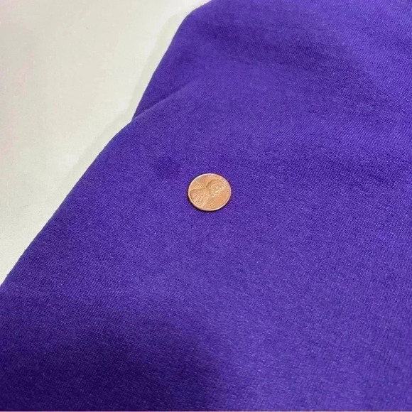 PEEKING CAT WOMEN'S MEOW WORD ART PURPLE CREWNECK SWEATSHIRT SIZE LARGE - Picture 5 of 7